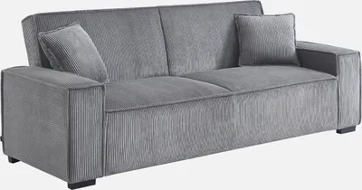 Produktbild von sweeek - 3-Sitzer-Sofa mit Schlaffunktion und Cordbezug - Hellgrau