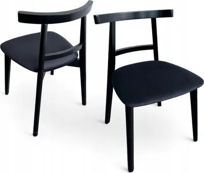 Produktbild von 2x Klassischer gepolsterter Holzstuhl KT71 Schwarz + Samt Schwarz