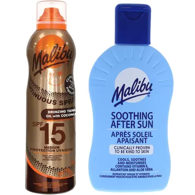 Obrázek produktu pro Malibu SPF15 Olej s kokosem 175ml + balzám po opalování 200 ml