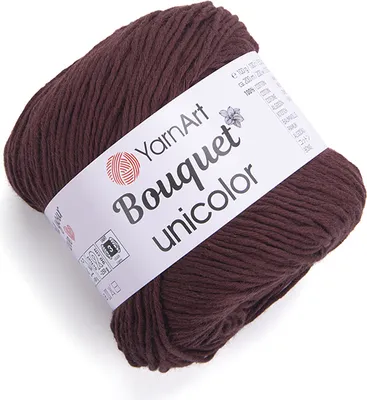 Produktbild von YarnArt Bouquet Unicolor Kasztan, 100% Baumwolle, 200m/100g, Perfekt für Frühling/Sommer Projekte