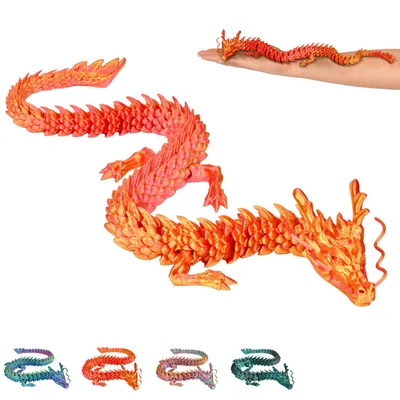 Produktbild von Chinesischer Drache 3D XL – Dekofigur 50 cm | Fantasy Sammlerfigur für Regal & Vitrine | 14+ – Rot-Gold