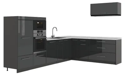Obrázok produktu pre Rohová kuchyňa Vicco Fame-Line Antracit vysoký lesk/antracitová 327 x 227 cm, AP Marble, Model 64354