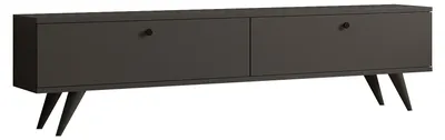 Image de Meuble TV en bois "Parlak" - 160 x 25 x 40 cm - Gris anthracite