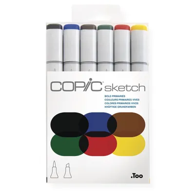 Obrázok produktu pre Copic Sketch Fixky Bold Primaries 6 ks