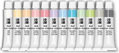 Obrázok produktu pre Marabu 1210000000210 Súprava akrylových farieb "PASTELL" 12 x 12 ml