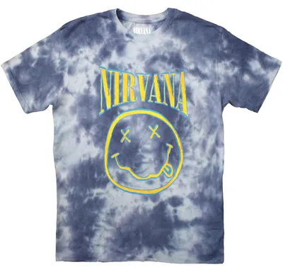 Produktbild von Nirvana Happy Face Blue Stroke (Wash Collection) Blue M T-Shirt