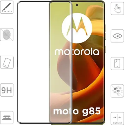 Produktbild von Für Motorola Moto G85 5G 2x 4D Display Full LCD Curved H9 Hart Glas Folie Schutz