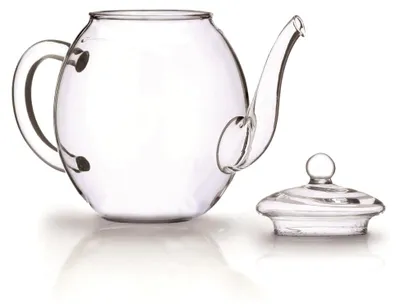 Produktbild von Teekanne aus Glas 500ml; 2-teilig mit Lupeneffekt, geeignet für Erblühtee, tropffrei