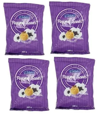 Productafbeelding van Fijn gemalen blauwe maanzaad, geschikt voor pap en smoothies, 4 x 200 gram