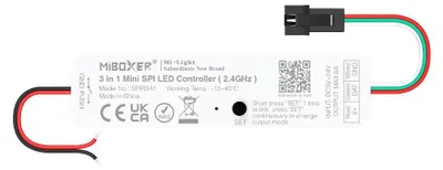 Produktbild von MiBoxer SPIR3-M Mini SPI LED Pixel Controller 2.4 GHz, 3-in-1 Einfarbig, RGB und RGBW, 5-24V DC, 6A