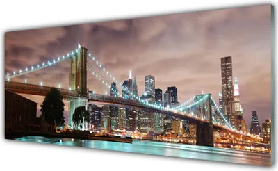 Produktbild von Glasbilder 125x50 Wandbild Druck auf Glas Brücke Stadt Architektur