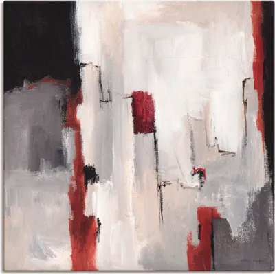 Produktbild von ARTland Leinwandbild Rot an Grau II Größe: 30x30 cm