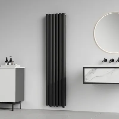 Produktbild von Röhrenheizkörper 'Nore' Schwarz 160x36cm Doppellagig 1198W