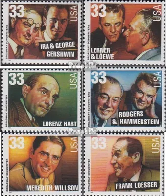 Produktbild von Briefmarken USA 1999 Mi 3186-3191 (kompl.Ausg.) postfrisch Musikgeschichte - Musicalkomponisten