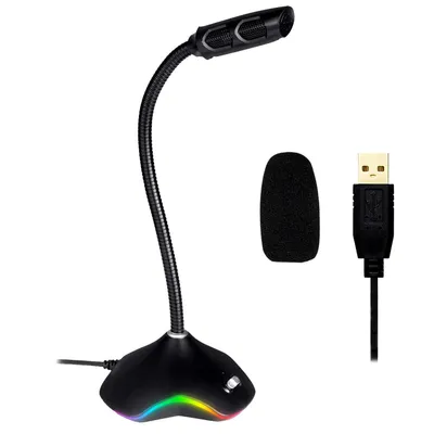 Produktbild von KLIM Rhapsody, Tischmikrofon, Tasten, Kabelgebunden, USB, Schwarz, USB