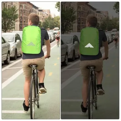 Wasserdichte Rucksackhülle mit Reflexion - Ideal zum Wandern und Radfahren