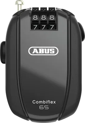 Produktbild von ABUS Kabelschloss Combiflex – Schloss zur Sicherung von Skiern, Helm, Kinderwagen und Gepäck – StopOver 65 – 65 cm lang – 1,2 mm stark – mit Zahlencode – Schwarz