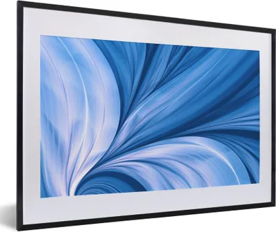 Produktbild von MuchoWow® Gerahmtes Poster Blau - Abstrakt - Design 60x40 cm - Poster mit Schwarzem Bilderrahmen Wandposter Rahmen Foto Bilder - Schlafzimmer - Plakat in Rahmen - Drucken