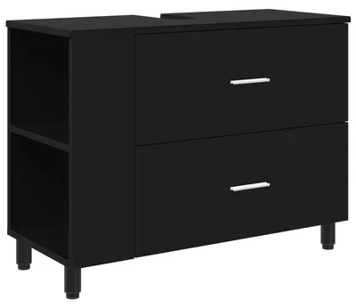Produktbild von vidaXL Waschtisch Schwarz 80 x 35 x 60 cm Holzwerkstoff