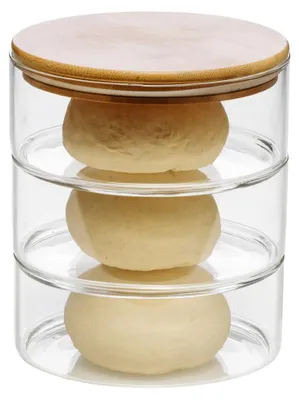 Sauerteig-Starter-Set, 3-Kammer-Behälter, stapelbar