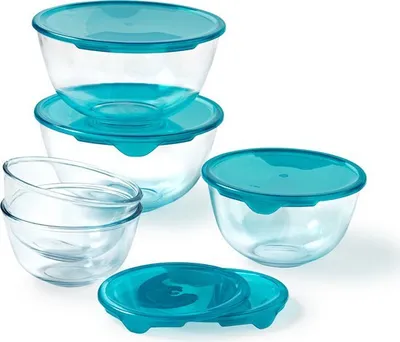 Produktbild von PYREX Pyrex - Prep & Store Rührschüssel mit Deckel 5-tlg. - Transparent - Borosilikatglas