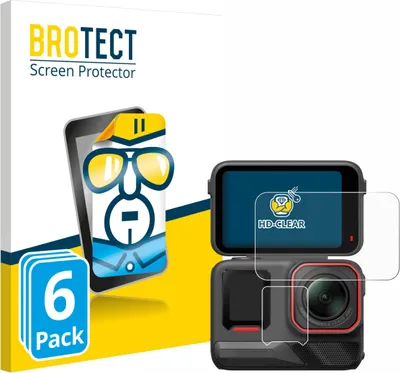 Produktbild von 6x Für Insta360 Ace Pro 2 Schutzfolie BROTECT Displayschutz Display Schutz Folie Klar Transparent