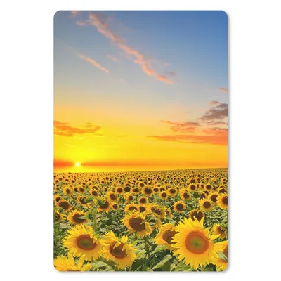 Produktbild von MuchoWow® Mauspad Mousepad Blumen - Sonnenblume - Sonnenuntergang - Nacht - Orange 18x27 cm - Mousepads - Maus Mat - Pad - Mausunterlage