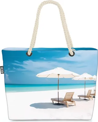 Produktbild von VOID Strand Liege Meer Urlaub Strandtasche Shopper 58x38x16cm 23L XXL Einkaufstasche Tasche Reisetasche Beach Bag