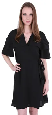 Produktbild von John Zack Schwarzes Kleid, Ärmel mit Rüsche L