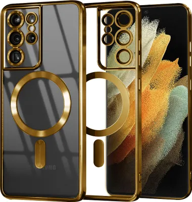 Zdjęcie produktu dla Techsuit Luxury Crystal MagSafe etui na Samsung Galaxy S21 Ultra 5G - złote