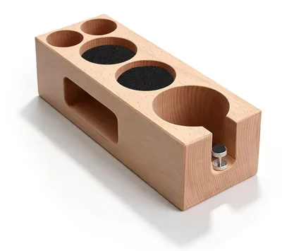 Image de Station de tassement pour expresso en bois, avec 5 compartiments