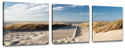 Produktbild von 4221 Strandweg Ostsee Leinwandbild 3-teilig 150x50 cm