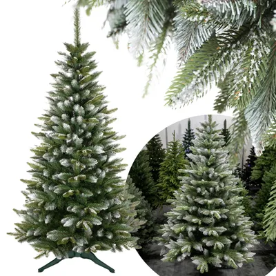 Produktbild von Künstlicher Weihnachtsbaum Bergamo Fichte, dicht, schneebedeckt, PREMIUM + Ständer, wie echt 180 cm