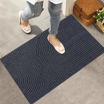 Zdjęcie produktu dla Mata podłogowa 40x60 cm, szara, do użytku wewnątrz i na zewnątrz, antypoślizgowa, chłonna, nadająca się do prania