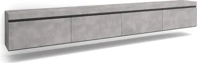 Produktbild von TV-Schrank, Lowboard, 320x35x45 cm, Für großformatiges TV, Hängend, Zementgrau