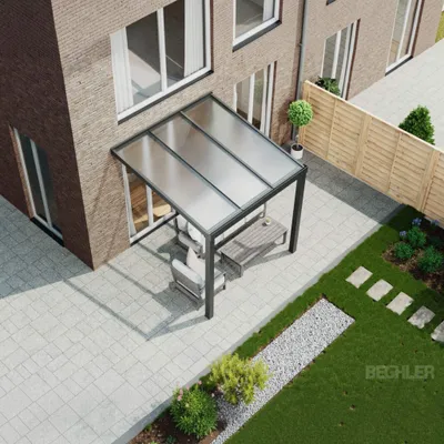 Produktbild von Terrassenüberdachung Aluminium 3,06x3m anthrazit-grau integr. Regenwasserablauf