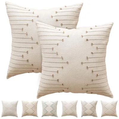 Immagine prodotto di Omgoods - Set di 2 federe per cuscini 45 x 45 cm con cerniera invisibile, ideali per divani