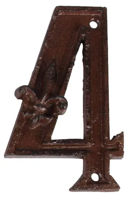 Produktbild von hausnummer 4 11,8 x 8 cm Gusseisen dunkelbraun