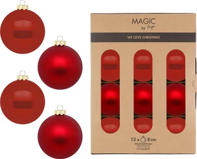 Produktbild von Weihnachtskugeln Glas 8cm 12 Stück - Classic Chianti