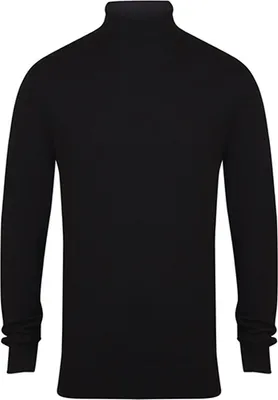 Produktbild von Henbury H727 | Herren Roll Neck Jumper - Farbe: Black - Größe: 3XL