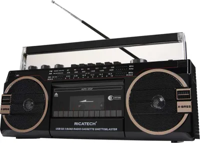 Image de Ricatech PR1980 Magnétophone à cassette avec radio AM/FM/SW USB + SD