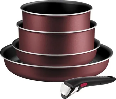 Image de Set de vaisselle TEFAL L7249602 couleur noir bordeaux