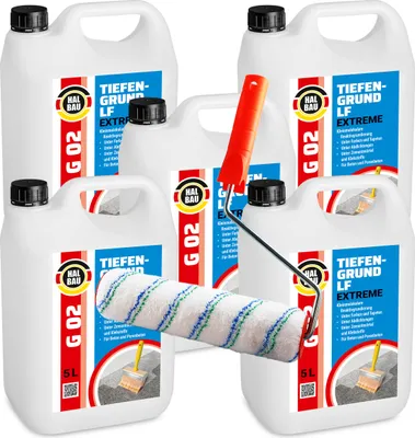 Zdjęcie produktu dla Zestaw Wałek Malarski 25cm + Grunt krzemianujący głęboko penetrujący HALBAU TIEFENGRUND EXTREME G02 - 25L