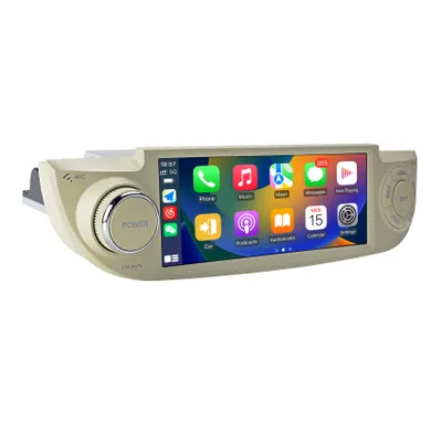 Produktbild von 6.86 Zoll 1DIN Android 15 Autoradio Carplay Android Auto 2GB+64GB Für Fiat 500 2007-2015 GPS Navi WIFI BT SWC FM RDS DSP USB