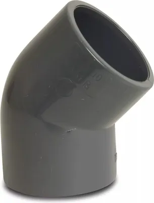 Produktbild von Mega Winkel 45° PVC-U 12 mm Klebemuffe 16 bar, grau