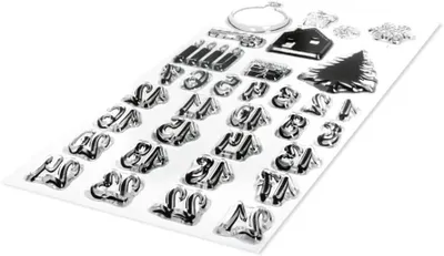 Productafbeelding van Clear Stamps 50223000 Adventskalender cijfers 1-24 - Motief Classic - Booggrootte 97 x 205 mm - 24 cijfers en 9 motieven