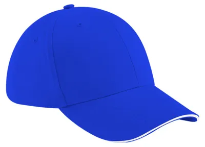 Produktbild von Beechfield Uni Athleisure Baseball Kappe Baumwolle BC3433 (Einheitsgröße) (Royal/Weiß)