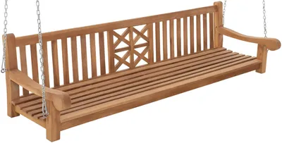 Produktbild von CLP Schaukelbank Farm Teakholz wetterfest mit Befestigungsmaterial teak 240 cm