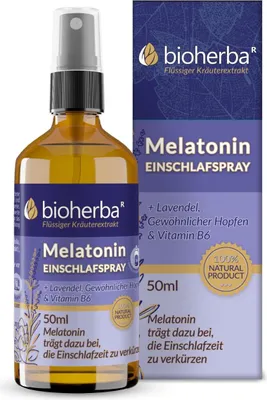Produktbild von Bioherba Melatonin Einschlafspray mit Lavendel  Hopfen & Vitamin B6 50 ml