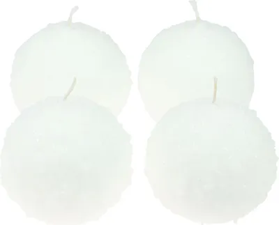Produktbild von Stimmungsvolle Kugelkerzen mit Schneeball-Effekt für festliche Deko, 4 Stück